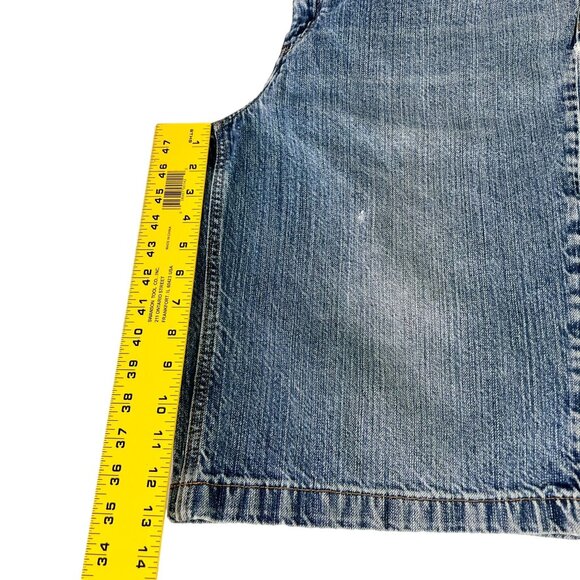 Phat Farm Bermuda Shorts Mens 34 Blue Denim Pockets High Rise Distressed - Picture 13 of 14